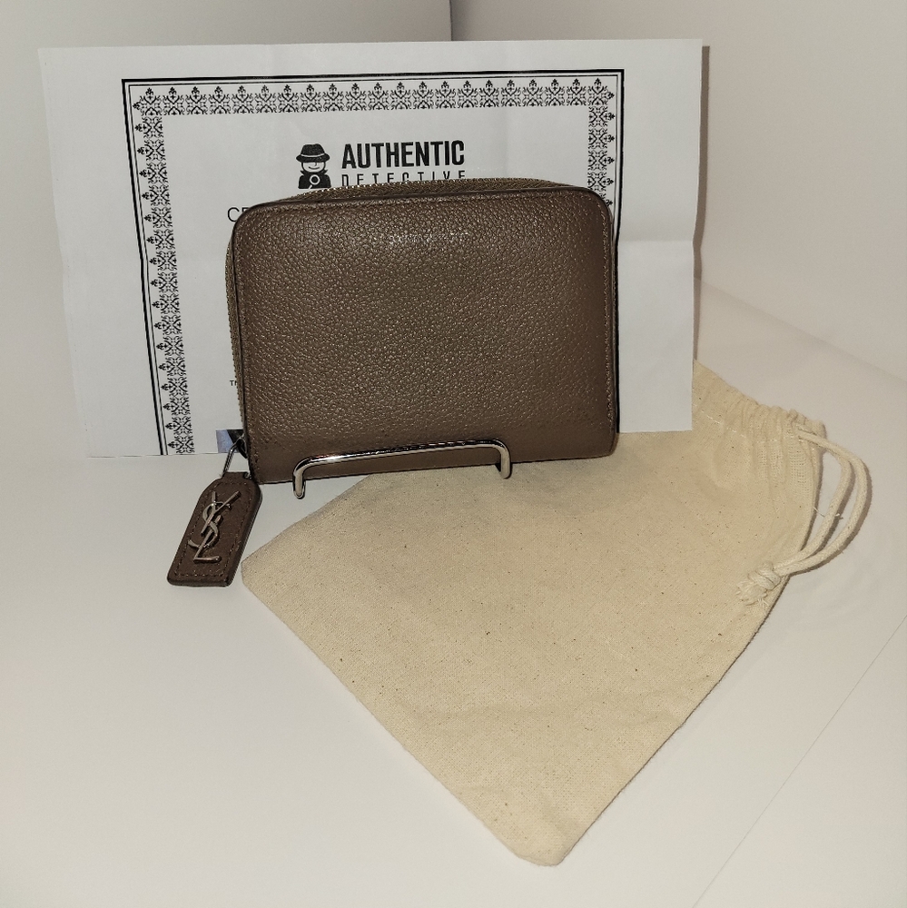 EUC Yves Saint Laurent (YSL) Compact Wallet Tan